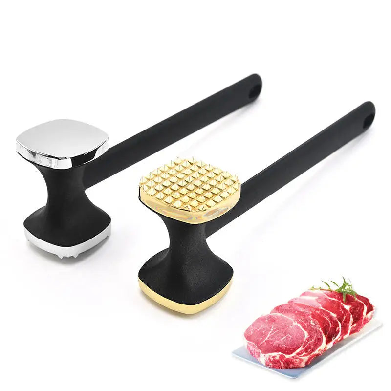 25cm Heavy-Duty Double-Sided Zinc Alloy Meat Tenderizer Hammer Metal Kitchen Tool for Poultry & Steak Loosening Barbecue Camping  Grill Tool Pork Chicken Softening Mallet Kitchenware Accessories