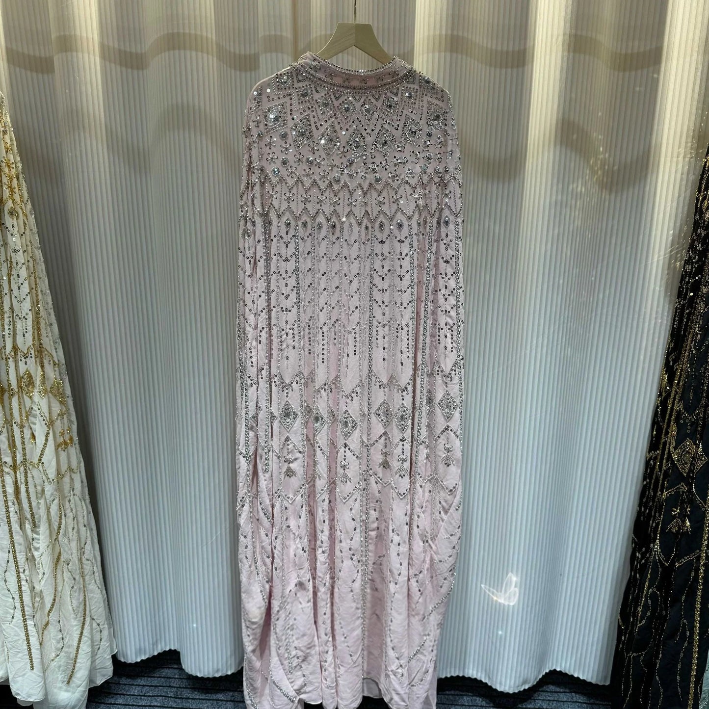 Handmade Luxury Rhinestone Embroidery 7 Colors Abaya Loose Fit Modest Muslim Evening Gown Islamic Women's Clothing for Eid Ramadan Weddings