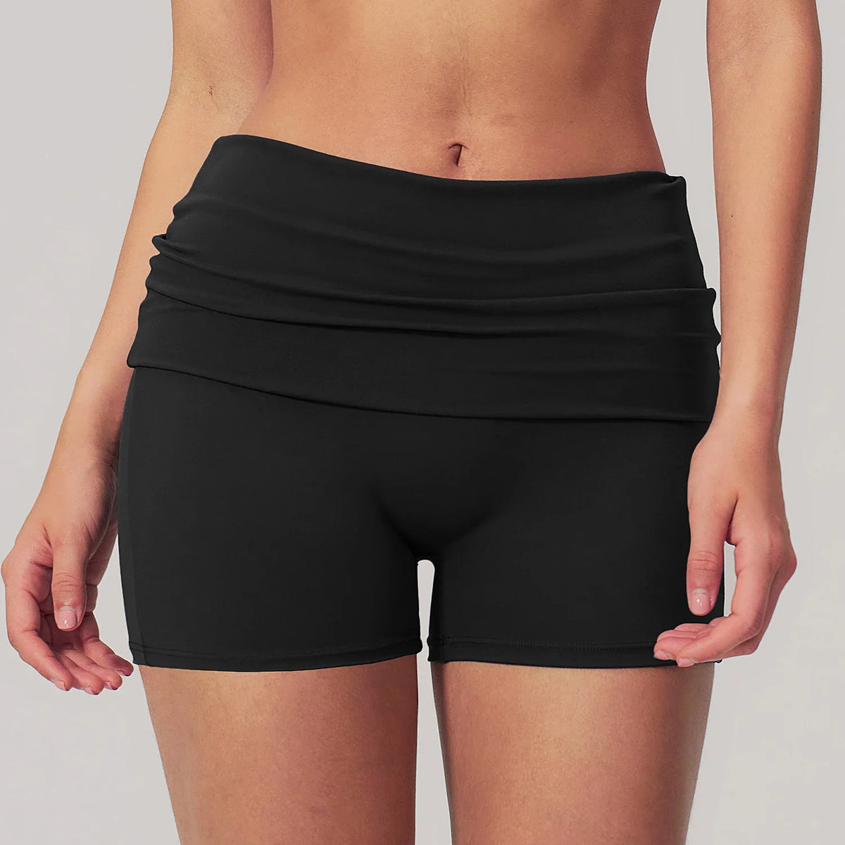 8 Colors Women's Sexy Activewear Fitness Yoga Trendy Stylish Casual Gym Workout Clothing Fold Over Waistband Pants Tummy Control Butt Lifting Yoga Shorts Women Sports Clothing Supplies
