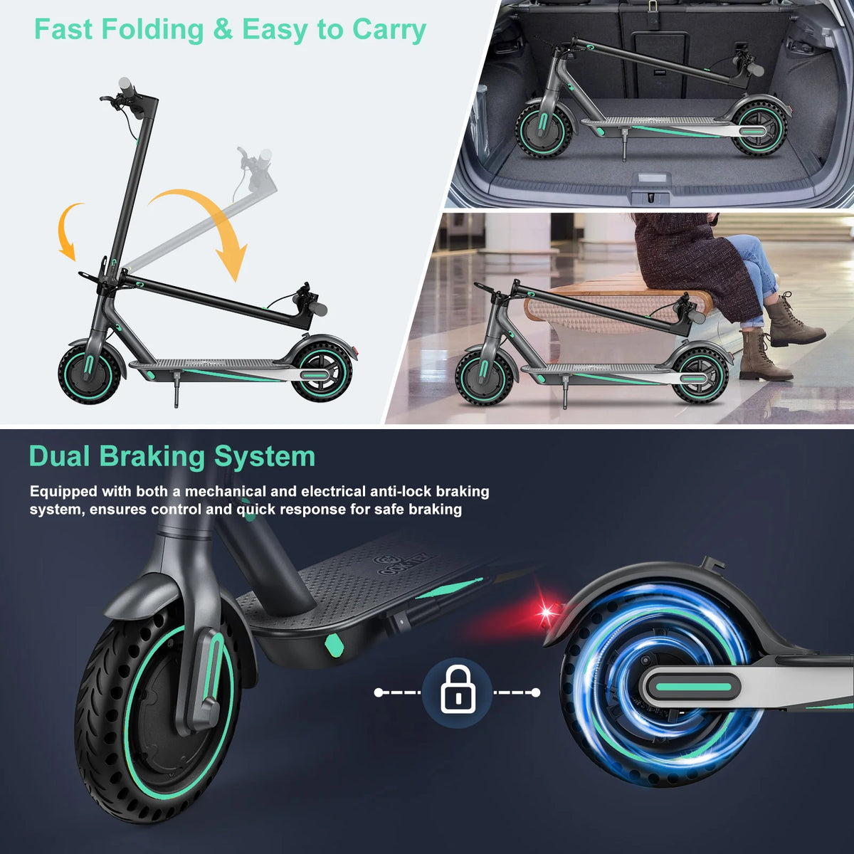 BEST PRICE  D8 PRO UL2272 Foldable Electric Scooter 8.5 Tire Electronic Bluetooth APP Control Headlight Led Lights Powerful Lithium Battery Adults Women Men Professional Electric Scooter
