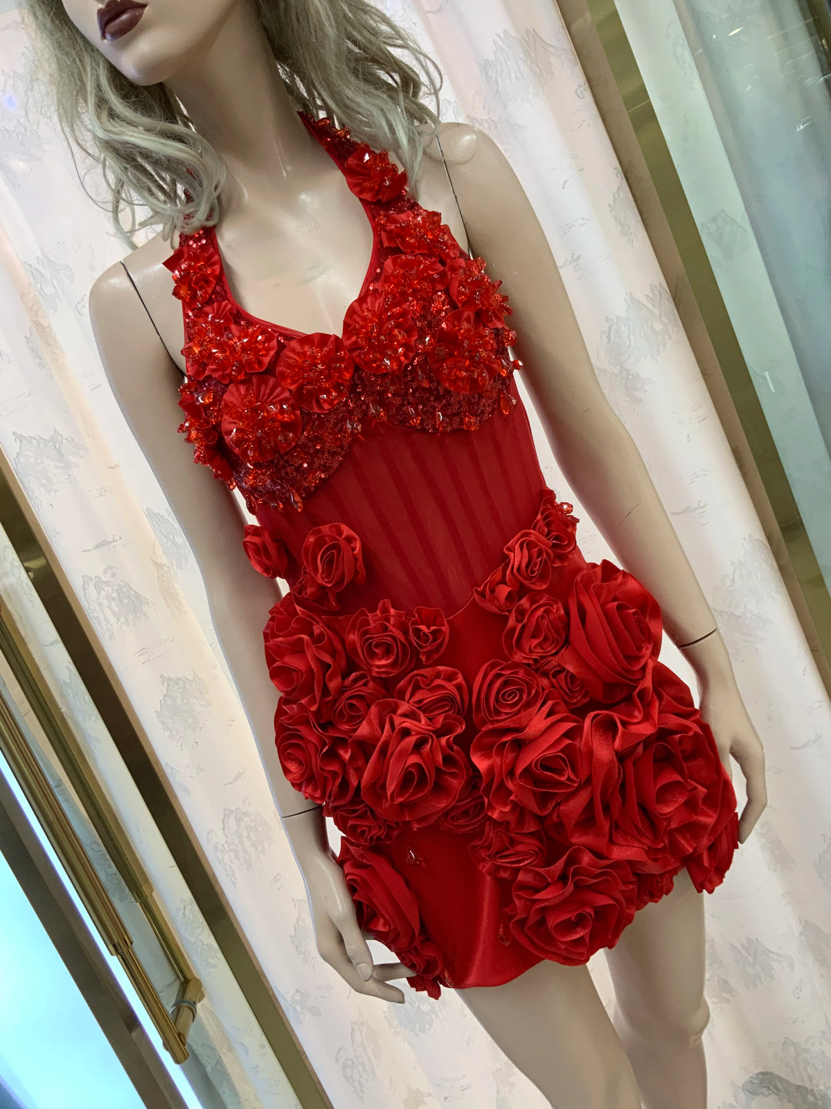 Boutique Gala Sales Top Quality Sequins Celebrity Mini Dress Night Clubwear Wedding Guest Evening Prom Party Women's Mini Red Sexy Party Gown Ladies Sexy Apparel Supplies
