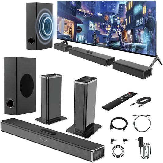 NEW Set Professional Bluetooth Home Theater Wireless Speaker 5.1ch Detachable  for Smart TV Home Theatre System with Subwoofer Remote Control