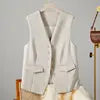 12 Colors S-3XL Plus Size Women's Spring and Autumn Suit Vest Waistcoat Cardigans Office Lady Sleeveless V-Neck Casual Loose Suit Vest Ladies Clothing Accessories