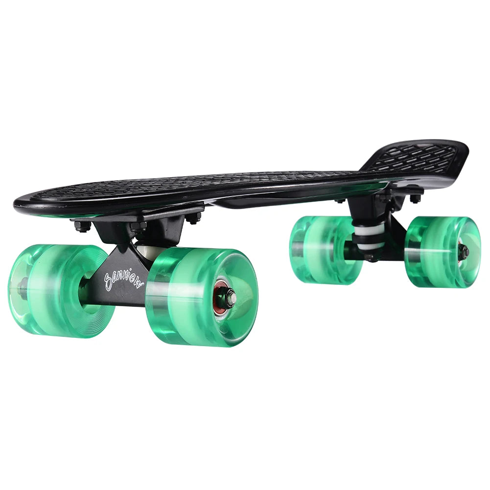 4 Colors Aluminum Trucks Professional Skateboards Penny Board 22 Inch 22*6'' Sturdy PP Plus Fiberglass Deck Mini Cruiser Skateboard for Boys and Girls with EN13613 Outdoor Sport Activities Supplies