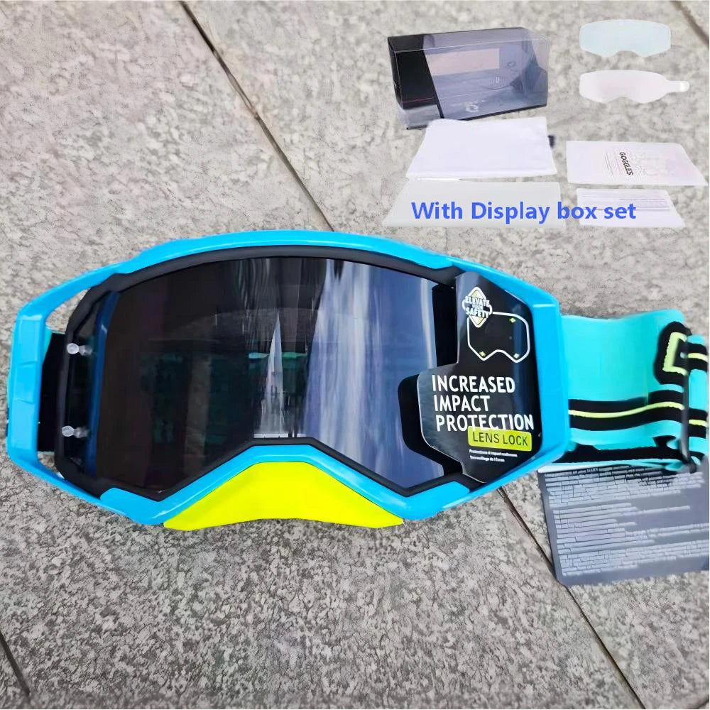 NEW American Motocross Motorcycle Top Quality Professional Goggles Halley Riding Eyewear Windproof Sports Glasses with Display Box Set