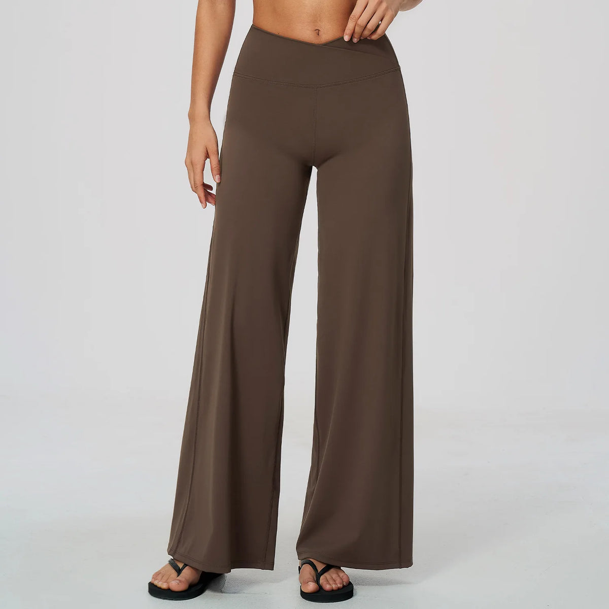 5 Colors S-XL Custom Women's Fashion High Waist Yoga Flared  Sweatpants Wide Leg Tummy Control Butt Lift Loose Fit Casual Lounge for Gym Running Outdoor Sport Activities Trousers