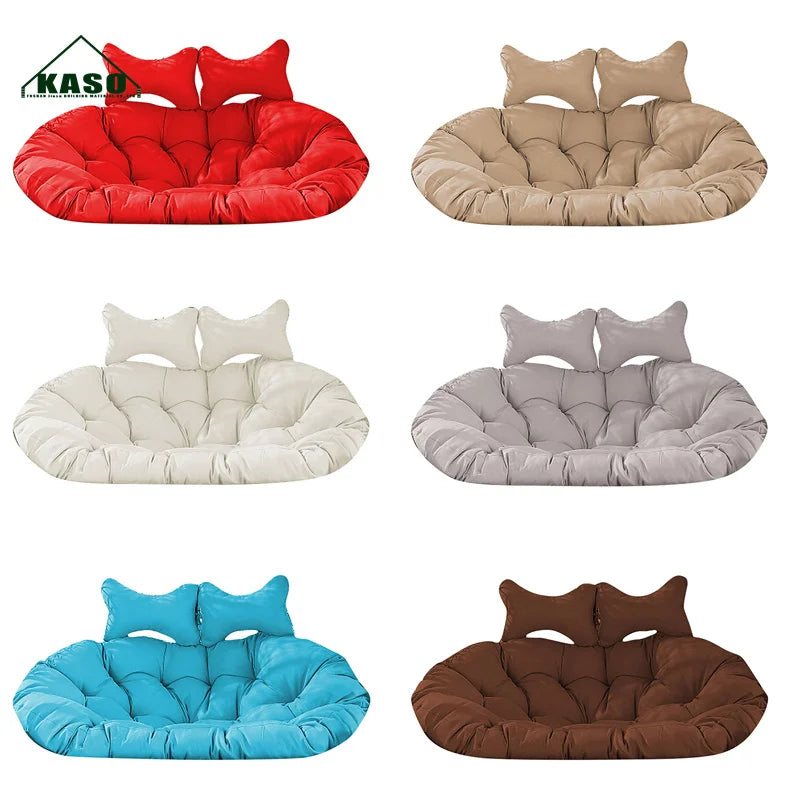 NEW Arrivals 3 Colors Luxury Wicker Egg Swings Double Rattan Villa Home Indoor Outdoor Patio Garden Courtyard Cushions Swing Chair Furniture Supplies