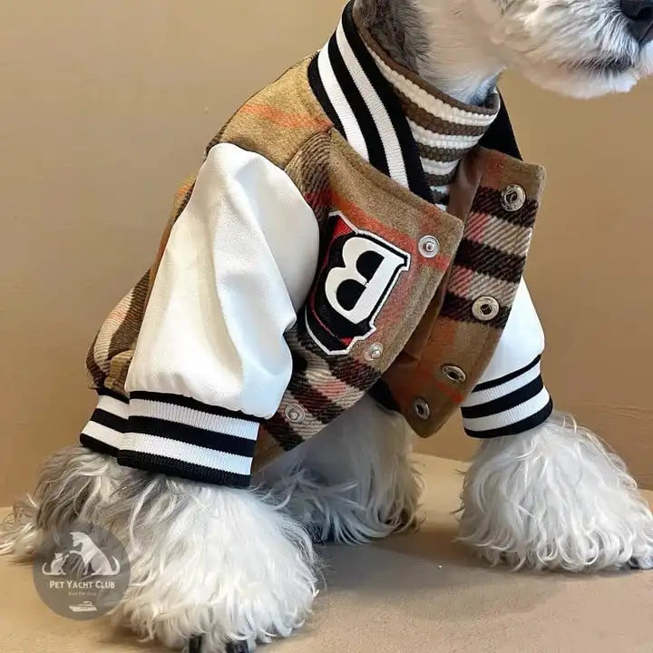 S-2XL Dog Clothes Autumn/Winter Thick Warm Baseball Uniform Sustainable Pet Hoodies Pet Clothes