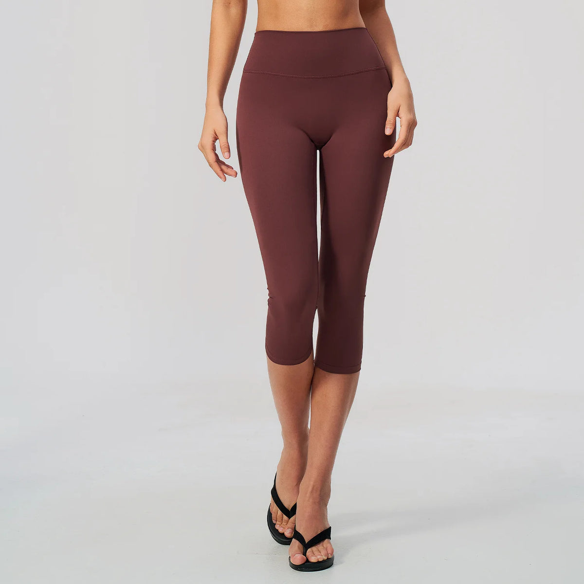 20 Colors S-XL Women's NEW  Brushed Yoga Capri Pants High Waist Elastic Waist Solid Slim Breathable Quick Dry Sweat-Wicking Knee  Outdoor Running Gym Fitness Women Sports Clothing