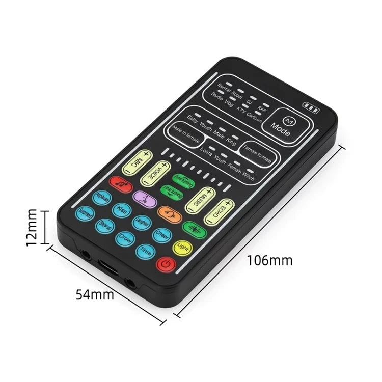 Voice Changing Live Sound Effects Mixer Card Voice Changer Mobile Phones Game Device I9 Sound Portable  for Broadcast Live Mobile Computer  Laptop Connecting Electronic Devices Accessories