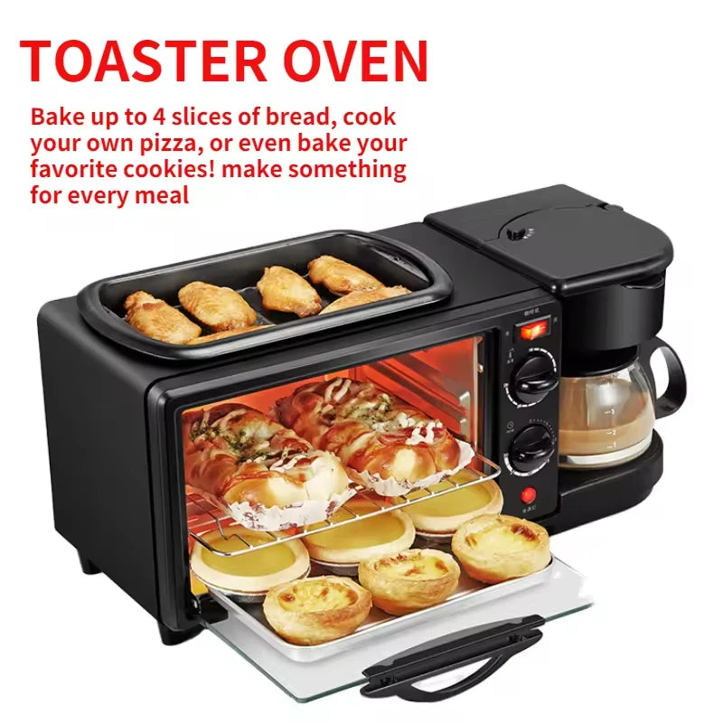 NEW Arrivals  3 in 1 Breakfast Station Oven Office Tea Coffee Maker Household Home Multifunctional Breakfast Machine No Plug Required Automatic for Home Camping Hotels Bars Household Appliances