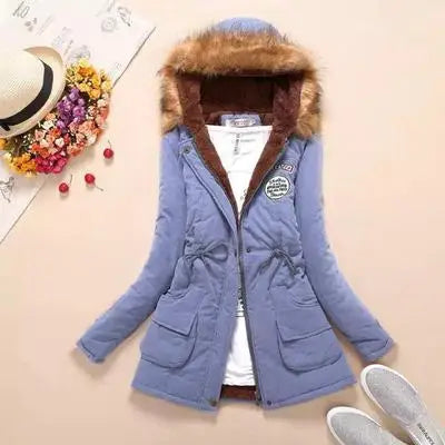 BEST PRICE 10 Colors S-3XL Plus Size Long Sleeve Thick Warmth Clothing Autumn Winter Warm New Hooded Cotton Casual Jacket Snow Boots Outerwear Coats Women Winter Apparel Supplies