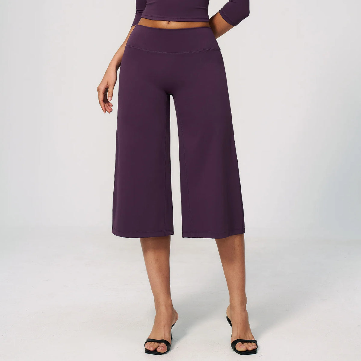 5 Colors S-XL Women's High Waisted Capri Pants Wide Leg Yoga Trousers Quick Dry Cropped Leggings Summer Athleisure Outdoor Running Gym Fitness Activewear Female Sports Apparel Accessories