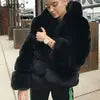 10 Colors S-4XL Plus Size Women's Winter Warm Faux Fur Jacket with Hat Splicing Jacket Faux Fur Hooded Jacket Top Quality Snow Boots Outerwear Jackets Women Winter Apparel Supplies