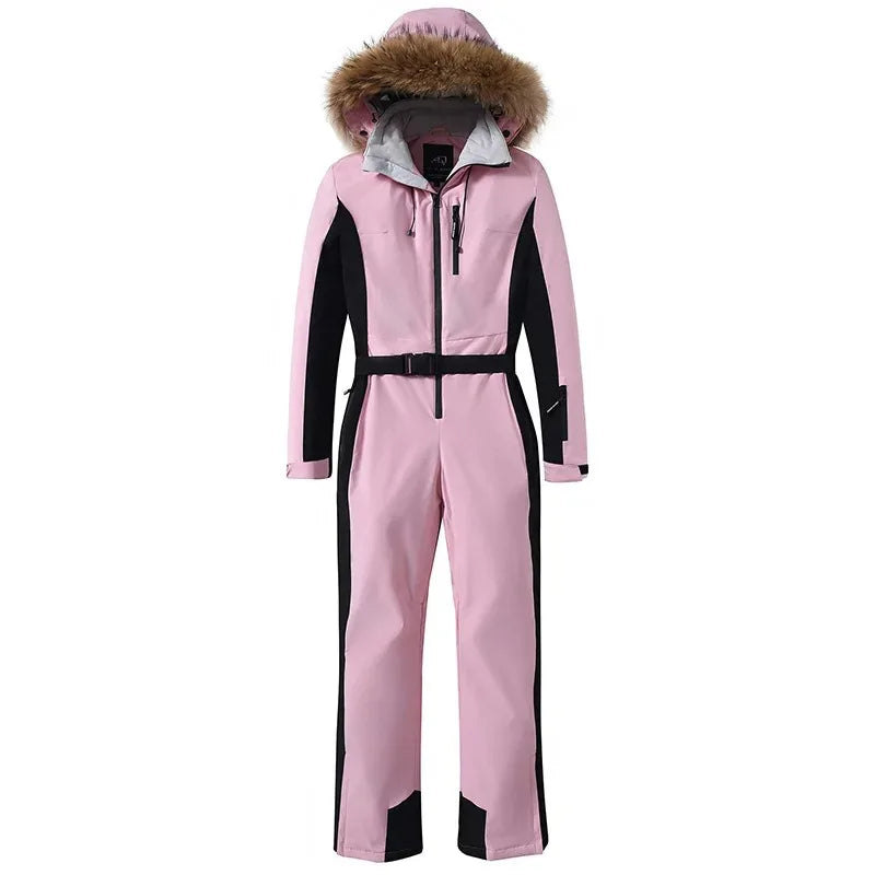8 Colors S-2XL Customizable Size Professional Alpine Skiers Fur Hooded Women's Slim Ski Pants Waterproof Breathable Windproof Winter Outdoor Mountain Snowboard Insulated Clothes