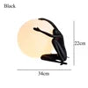 NEW Home Villa Indoor Modern Nordic Art Decor Floor Lamp with Human Figure Holding Ball Design E27 LED Resin Material Creative Sculpture Decoration Supplies