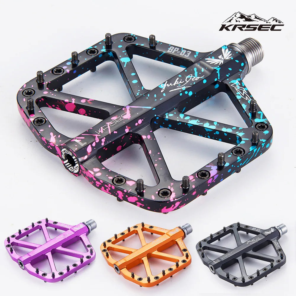Titanium Alloy Axle 7 Colors  BMX Road  Mountain Bike Pedals Aluminum Alloy Three Bearings Titanium Alloy High-Strength Oversized Anti-Slip Treads Steel Spindle Bicycle Parts Accessories