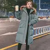 S-2XL 3 Colors Women Thick Warm Winter Parka Puffer Jacket with Zipper Closure Long Length Hooded Design Anti-Wrinkle Feature Detachable Hat Outerwear Windbreaker Long Coats Women Winter Apparel Supplies