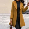 Black/Gray/Yellow Color Top Quality Mid-Length French Version Women's Wool Lapel Thin Autumn Winter Spring Coat Solid Color Slim Office Lady  Woolen Blazer Coats Women Clothing Supplies