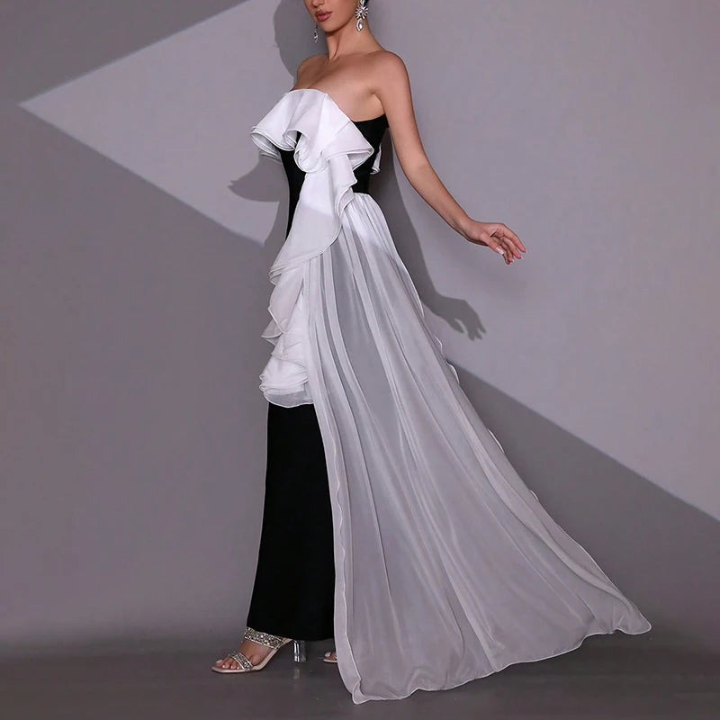 Mother of Bride 5 Colors Women's Sexy Strapless Glamorous Dresses Elegant Off Shoulder Sexy Black Mermaid Maxi Long Evening Party Dress Wedding Evening Prom Night Business Dinner Formal Gowns Ladies Luxury Apparel Supplies