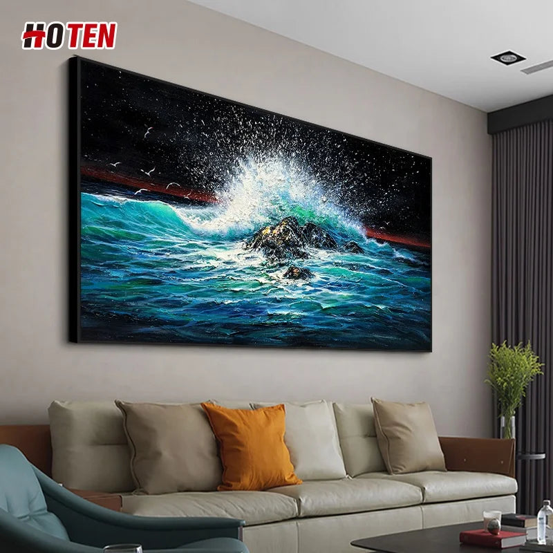 100% Pure Hand-Painted Oil Paints 5 Sizes (120x60cm) (280-140cm) Villa Home Living Room Wall Art Creative Decoration Custom Modern Canvas Handmade Abstract Landscape and Seascape Oil Painting