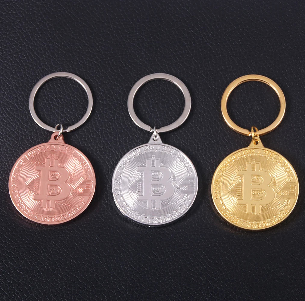 Newest Bitcoin Keychain Music Band Keyring Pendant Women and Men Jewelry Collection Gift
