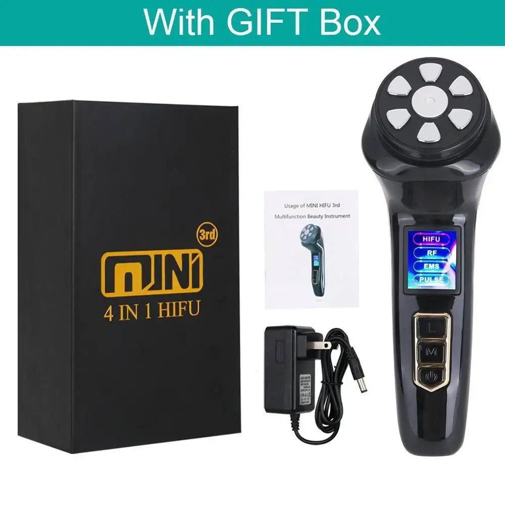New Upgraded EMS Device Handheld Mini Machine Home Use 3 Cartridges Facial Lifting Anti-Wrinkle Anti-Aging Face Neck Eyes Dark Circles Remover Skin Tightening Women Skin Care Supplies
