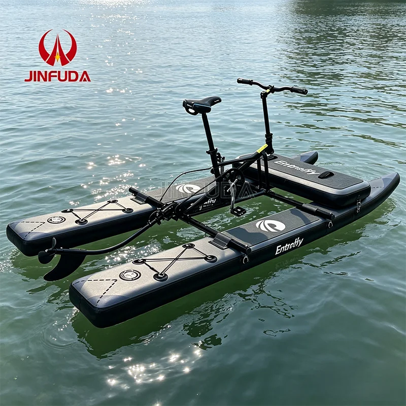 5 Years Warranty Top Quality Single & Double Multi-Inflatable Water Bike, Quick Assembly Convenient Style Water Bicycle Sea Ocean Lakes River Water Skiing Bike Water Sport Supplies