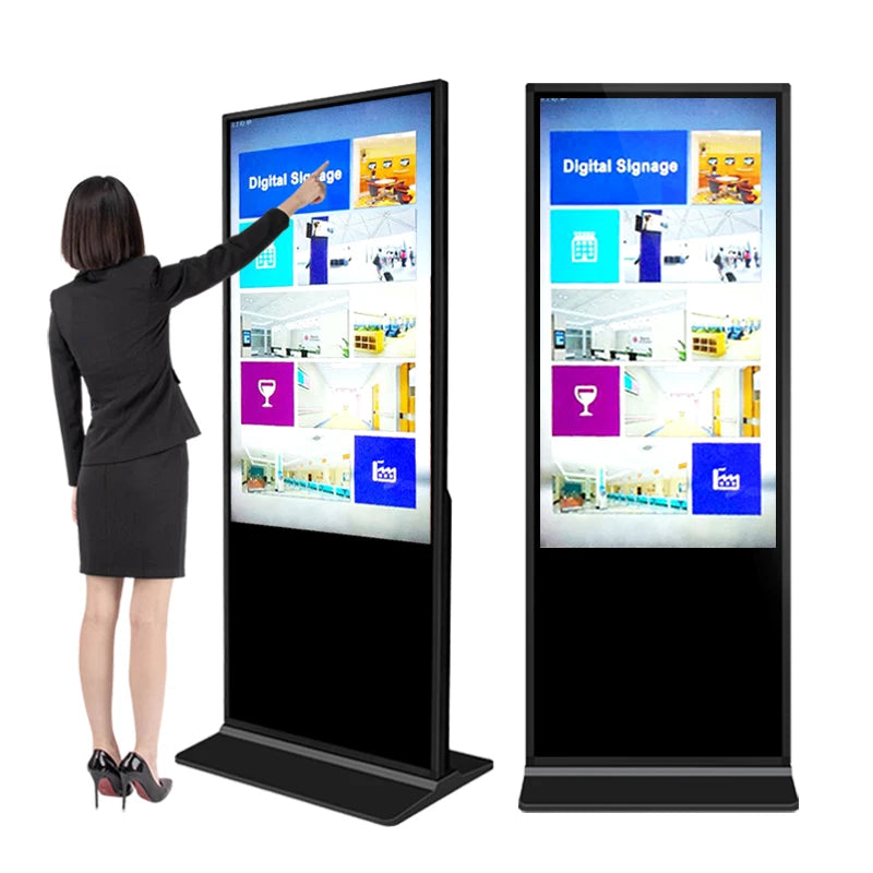 HOT SALE 55*/65*Inch Large Touch Screen Video Wall Business Stores Shopping Mall Restaurants Professional Floor Stand 4k Android Outdoor Indoor LCD Digital Signage Video Wall Advertising Playing TV Equipment