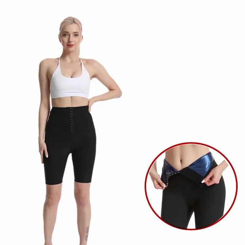 S-5XL Custom High Waist Women's Elastic Training Shorts Body Shaper Biker Sweat Trainer Leggings for Home Yoga Weight Loss Sauna Pants
