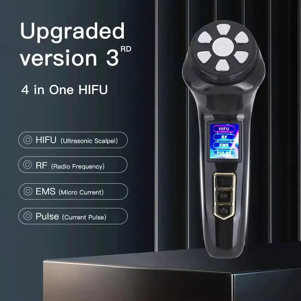 New Upgraded EMS Device Handheld Mini Machine Home Use 3 Cartridges Facial Lifting Anti-Wrinkle Anti-Aging Face Neck Eyes Dark Circles Remover Skin Tightening Women Skin Care Supplies