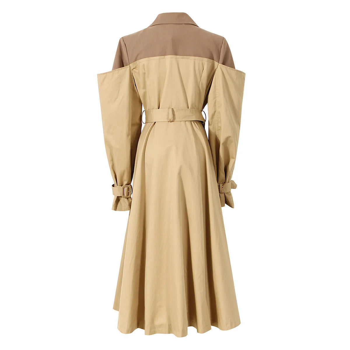 NEW Arrivals  Autumn Winter Vintage Unique Patchwork Lacing Slim Long England Elegant Baggy Pocket Trench Dress Windbreaker Coat Women's Jackets