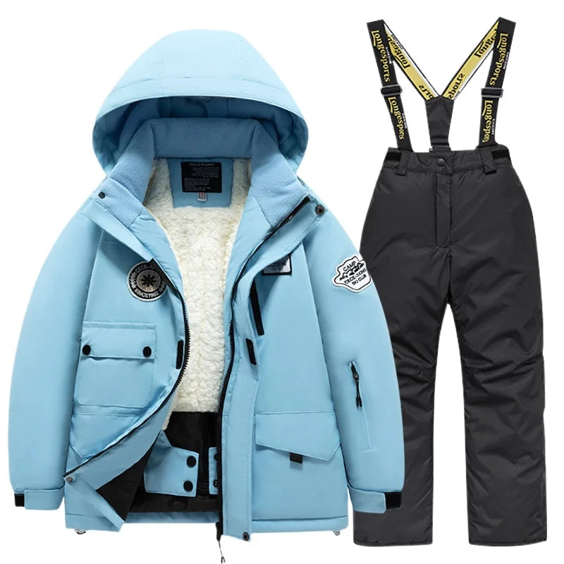 BEST PRICE 2 PCS Set Children's Girls Boys Top Quality Waterproof Ski Jacket + Pants Kids Snowboard Suit Snow Wear Ski Clothes for Kids Ski Suit Ski Clothing