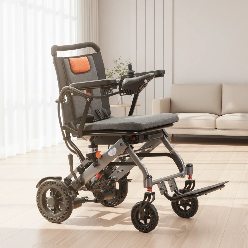 HOT SALE High Quality Lightweight Foldable Aluminum Alloy Electric Wheelchair with Remote Control for Disabled Paralyzed Elderly People Home Outdoor Mobility Supplies