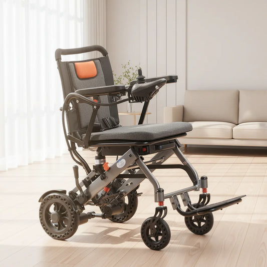 HOT SALE High Quality Lightweight Foldable Aluminum Alloy Electric Wheelchair with Remote Control for Disabled Paralyzed Elderly People Home Outdoor Mobility Supplies