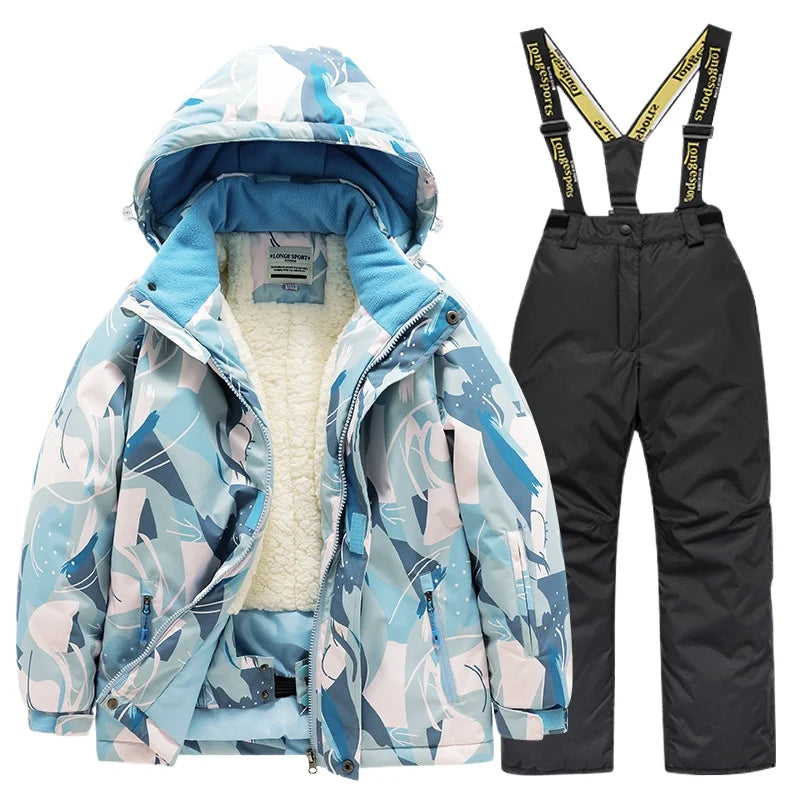 BEST PRICE 2 PCS Set Children's Girls Boys Top Quality Waterproof Ski Jacket + Pants Kids Snowboard Suit Snow Wear Ski Clothes for Kids Ski Suit Ski Clothing