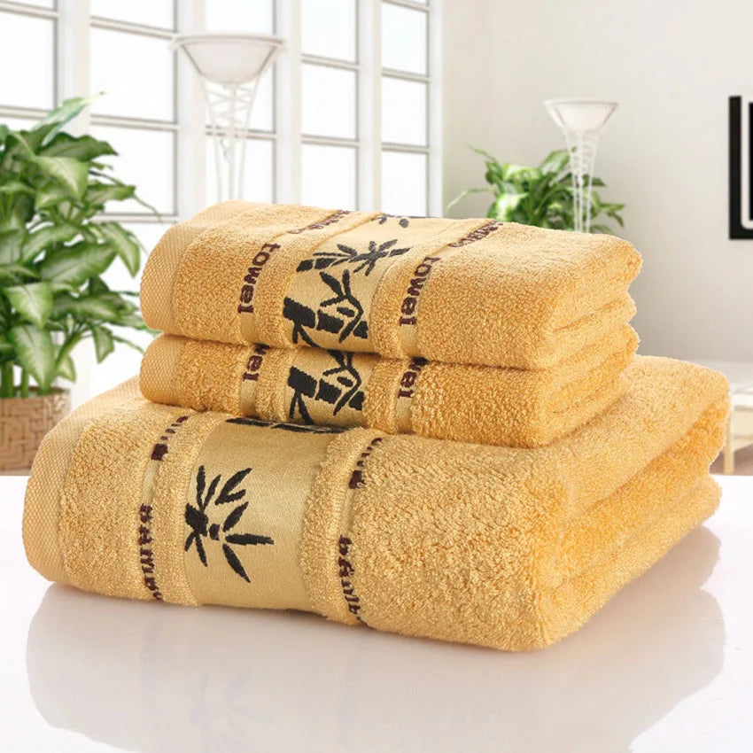 NEW 3 PCS Set Bamboo Leaves Towel Set  Bath Beauty Face Towel Hotel Seaside Beach Soft Spa Hair Hand Shower Towels For Adults Kids Home Toalla De Ducha Supplies