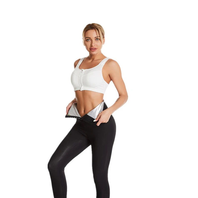 S-5XL Shorts and Long Tight Leggings Women's High Waist Compression Thermal Workout Exercise Body Shaper Tights Breasted Sweat Pants Shorts Sauna Suit for Home Use