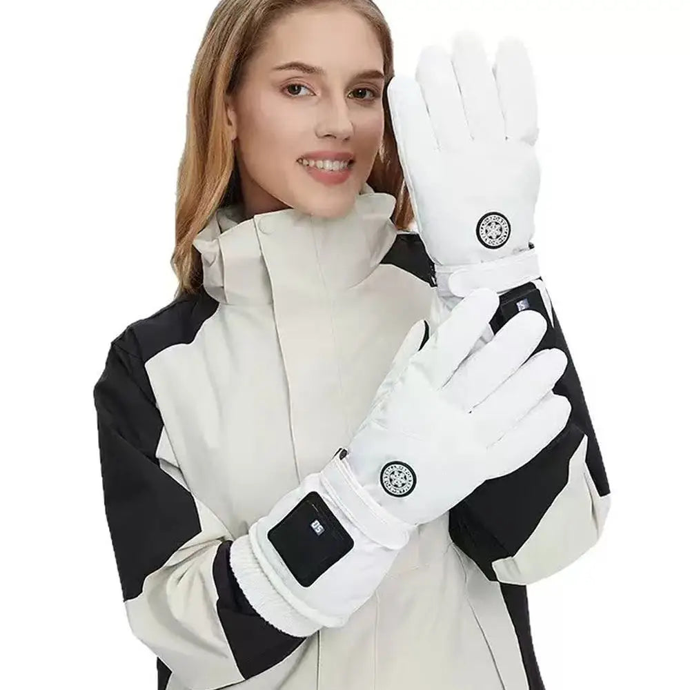 NEW USB Rechargeable Heated Gloves Electric Heating Gloves Motorcycle Snowboard Gloves Hand Warm Touch Screen Sport Ski  Gloves Outdoor Sports Apparel Accessories
