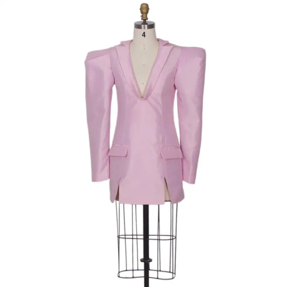 NEW Arrivals Big Size 6 Colors Spring Autumn  African Luxury Blazer Women Mini Sexy Club Wear Notched Collar Long Sleeve V-Neck Evening Night Party Wedding Birthday Celebrities Dress Blazer