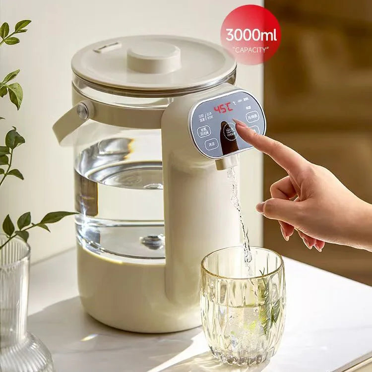 Automatic Electric Thermostatic Water Bottle Dispenser Digital Screen 800W Glass Household Kettle 220V/110V UK-EU Plug for Home Office Use Travel Camping Household Appliances Supplies