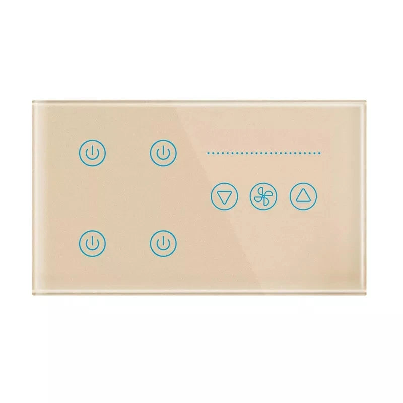 UK/AU/US/EU Plug Wi-Fi RF433 Smart Device Fan Light Switch APP Control TUYA Remote Various Speed Control Fan Lamp Wall Mounted Light  Switch Panel Home Office Lighting Supplies
