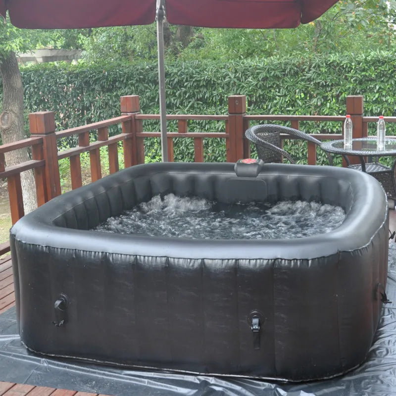 Home Indoor Outdoor Bubble Bath Spa 6 Person Portable Inflatable Tub Spa Jacuzzi Pool Massage Fitness Recovery Health Care Supplies