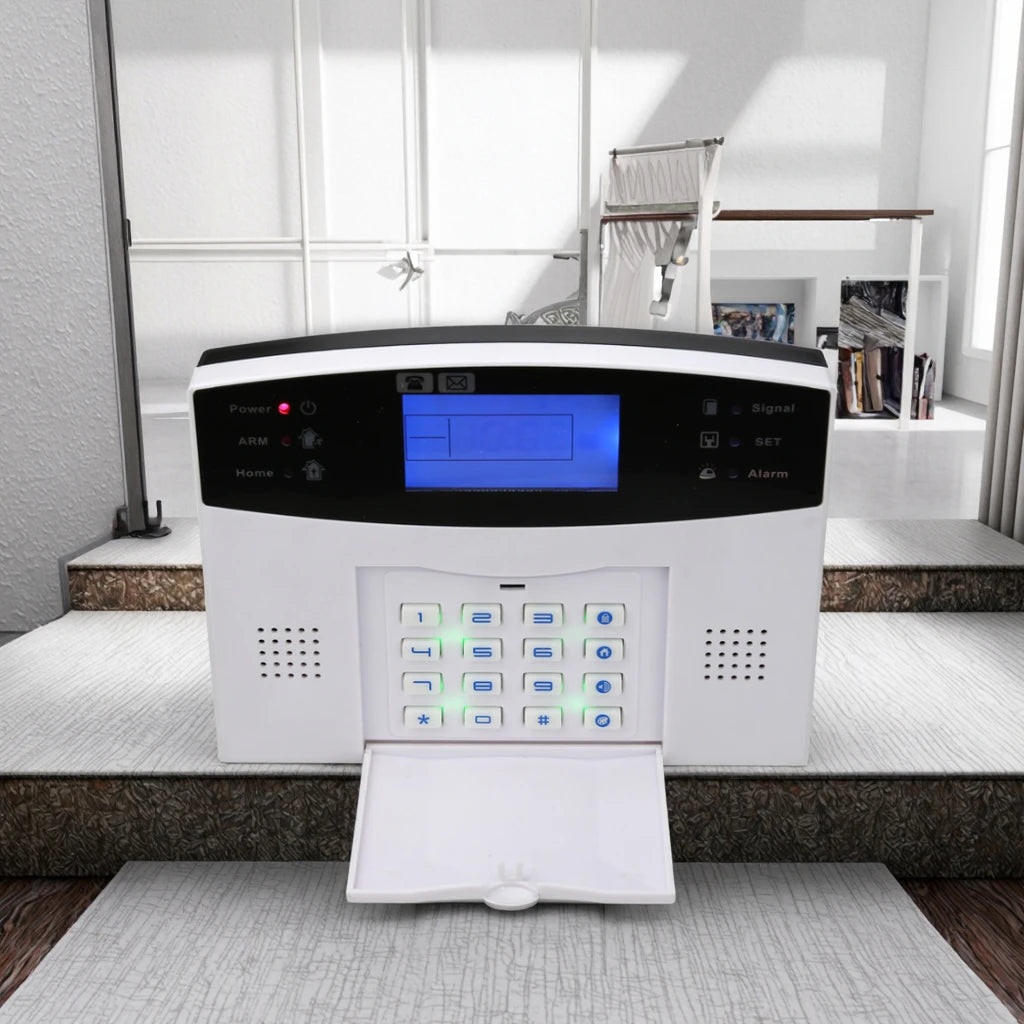 Home Villa Fire/Smoke/Window Detection Home Security System Can Call 6 Phones and Send SMS to 3 Numbers Portable Wired Wi-Fi PIR Motion Sensor Alarm System Anti-Theft  Security Supplies