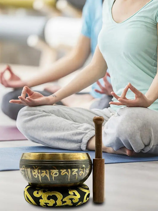 NEW Arrivals Nepal Handmade Bowl Tibet Buddha Sound Bowl Yoga Meditation Chanting Bowl Chime Brass Tibetan Singing Bowl For Music Therapy Relaxation Accessories Health Care Supplies