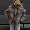 TikTok Most Popular 15 Colors Top Quality Unique Winter Luxurious Cashmere Loose Puffer Bomber Jacket Goose Down Jacket with Natural Red Silver Fox Fur Coat Girls Outerwear Jackets Women Winter Apparel Supplies