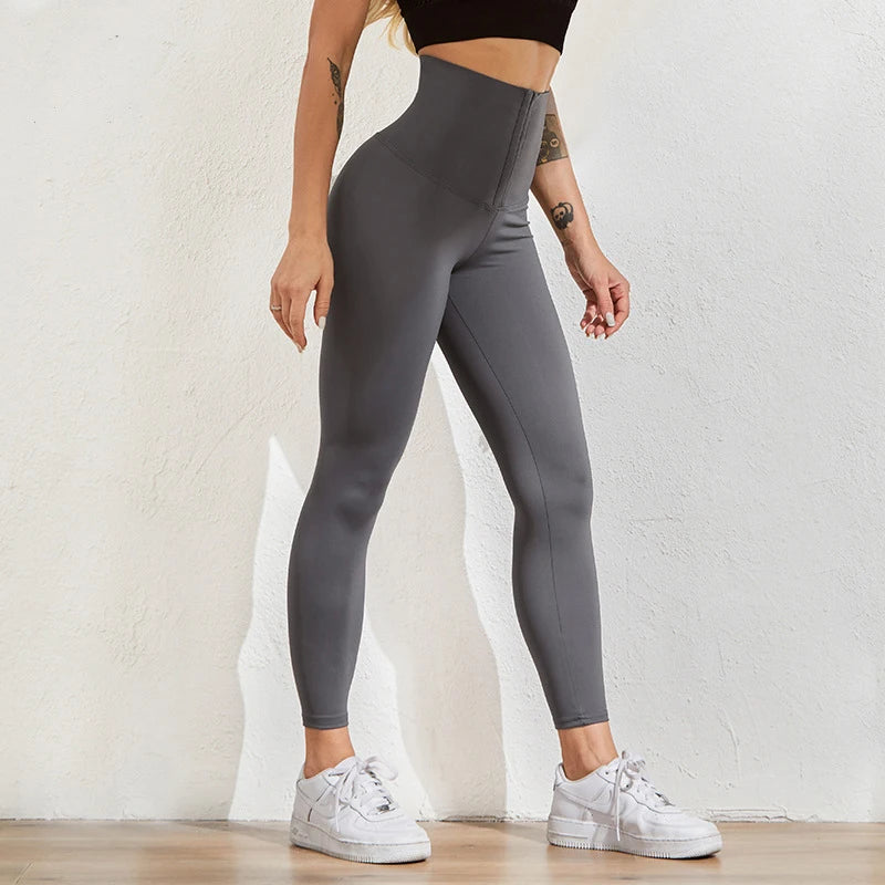 8 Colors S-2XL Women's Waist Trainer Tight Leggings High Waist Yoga Pants Gym Leggings Adjustable Tummy Control Slimming Fat Burning Body Shapewear Yoga Pants