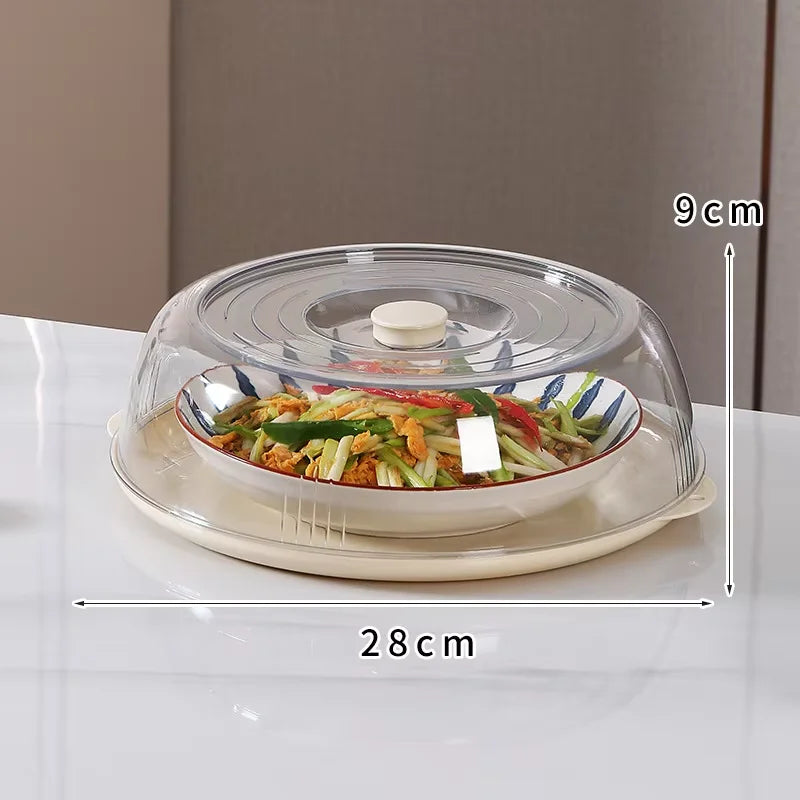 NEW Arrivals 28cm Plastic Microwave Food Plate Container Cover Multi Layer Food Vegetable Cover Heat-Insulated Vegetable Cover Household Kitchenware Accessories