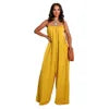 NEW Arrivals 8 Colors Sexy Backless Women Spring Summer Jumpsuit Loose Casual Spaghetti Strap Wide Leg One Piece Lady Solid Jumpsuit Streetwear Women Casual Clothing Supplies