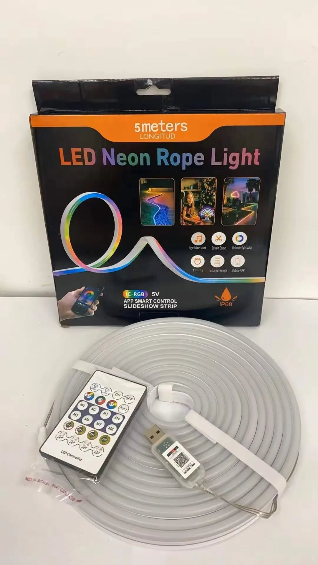 5V Smart APP Control USB RGBIC Rope Strip Flex LED Neon Strip Lights Silicone Body IP66 Waterproof Neon Strip for Home Decoration